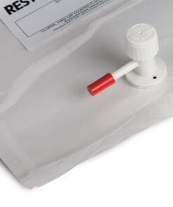 Tedlar Sampling Bag w/Single Polypropylene Valve & Septum Fitting, 5 L Capacity, 12" x 12.5", 10-pk.
