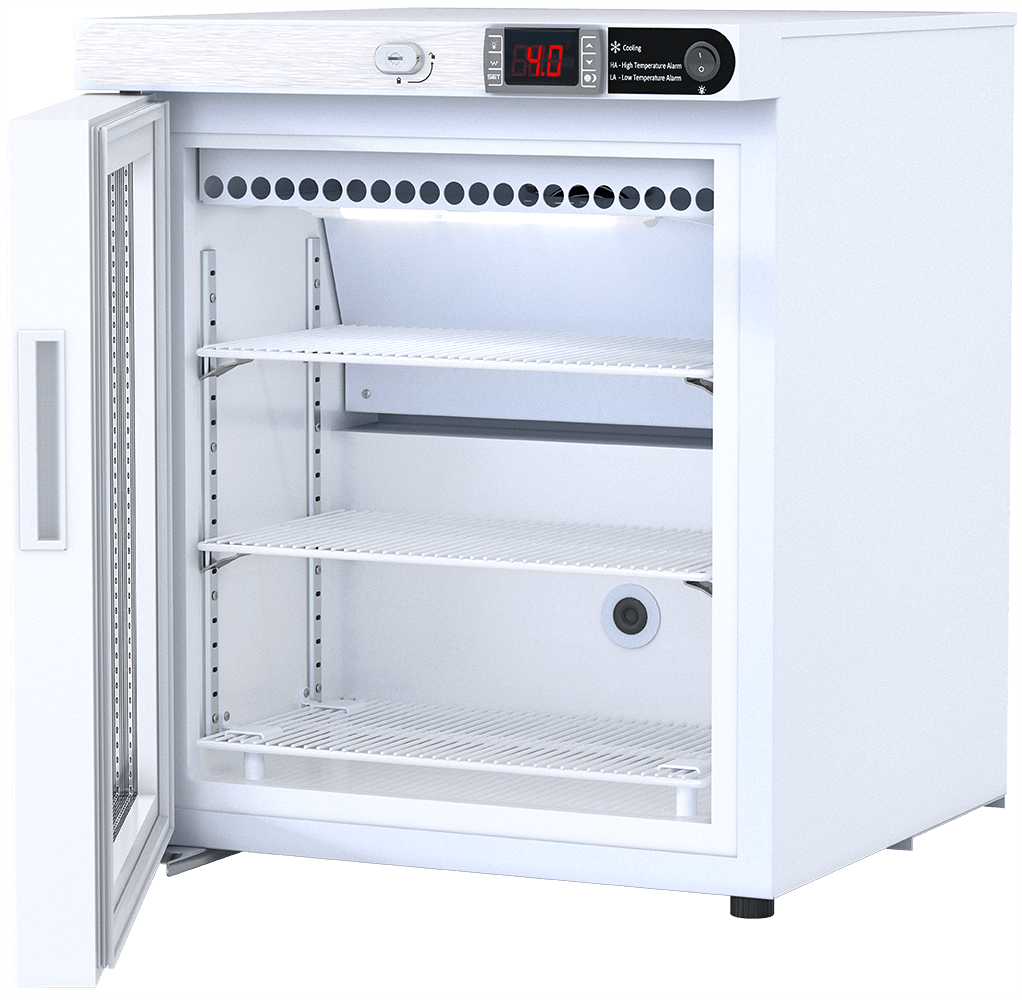 1.0 cu. ft. Left Hinged Glass Door Undercounter Freestanding Pharmacy Refrigerator - NSF Compliant - Image 2