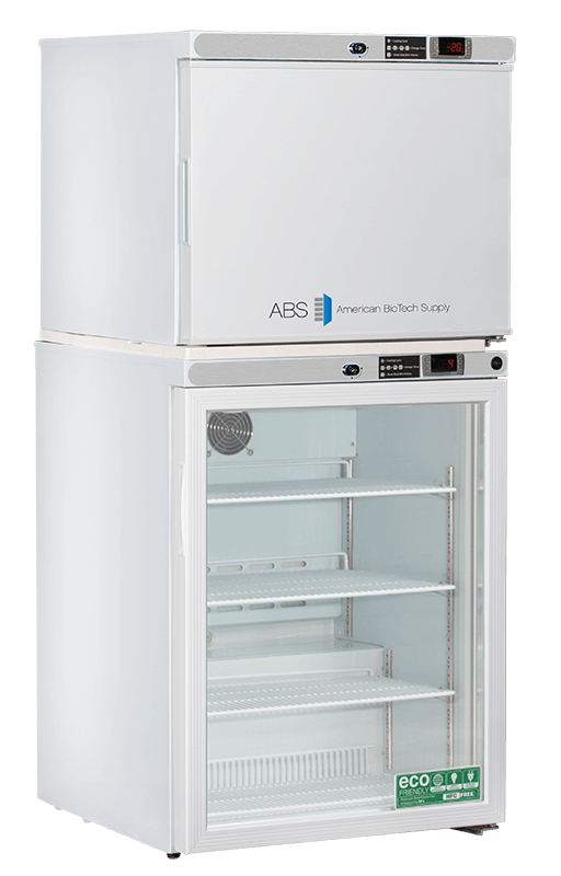 Premier Combination Refrigerator/Auto Defrost Freezer (Solid & Glass Door) 7 Cu. Ft. Left Hinged