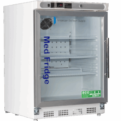 Premier Pharmacy/Vaccine Undercounter Built In Glass Door Refrigerator 4.6 Cu. Ft. Left Hinged