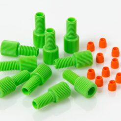 Fitting 1/4-28 Green Delrin® Male Nut/Orange ETFE Ferrule fo