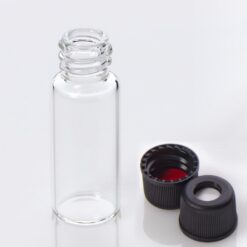 Vial Kit: 2mL Clear Glass Vial, 8-425 Black Polypropylene Sc