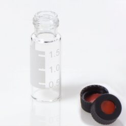 Vial Kit: 2mL Clear Glass Vial with Graduated Marking Spot,