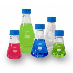 hybex Erlenmeyer Flask, threaded with cap, 250ml, case of 12