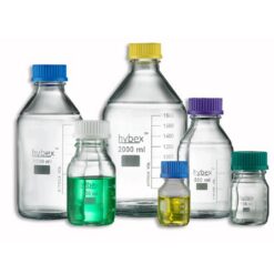hybex Media storage bottle, 50ml with standard (GL32) blue cap, 10/pk.