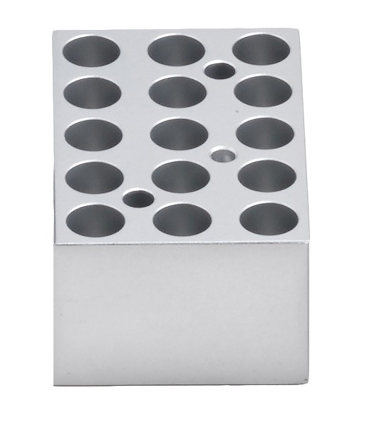Block, 15 x 1.5ml Centrifuge Tubes for Dry Bath with Heated Lid